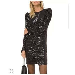 Michael Kors Ruched Sequined Mini Dress